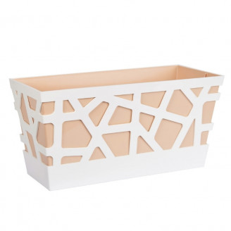 Mosaic Flower Box 40cm Beige